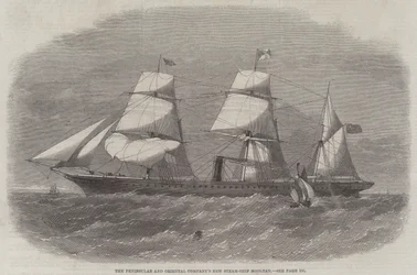 Das neue Dampfschiff Mooltan der Peninsular and Oriental Company